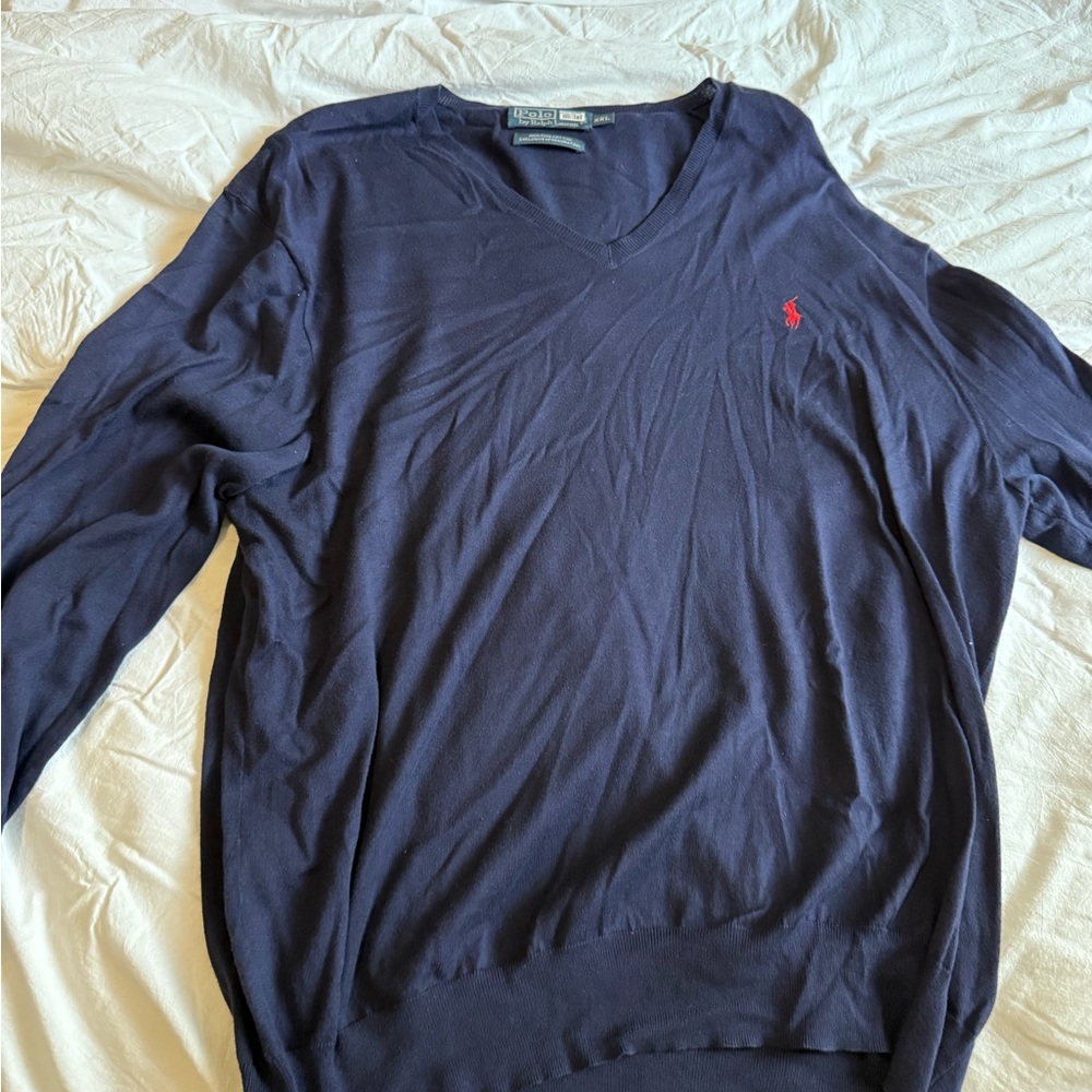 Polo by Ralph Lauren Dark Blue V-Neck Sweater